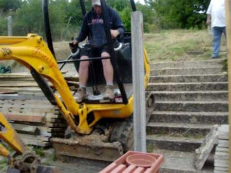 how to get a mini digger up steps|mini excavator diagram.